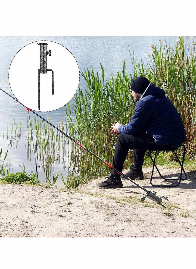 Beach Umbrella Sand Anchor, Steel Anchor Beach Umbrella Heavy Duty Metal Ground Grass Auger Holder Stands for Outdoor Summer Beach Garden Lawn Yard for Use in Flag, Umbrella, Fishing Rod (Black) - Image 3