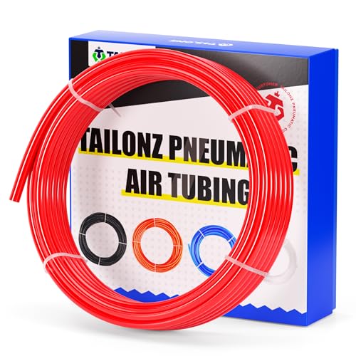 TAILONZ PNEUMATIC Air Line 1/4 inch od Red Pneumatic Nylon Tube 32.8ft Air Brake Tubing Nylon Hose - Image 1