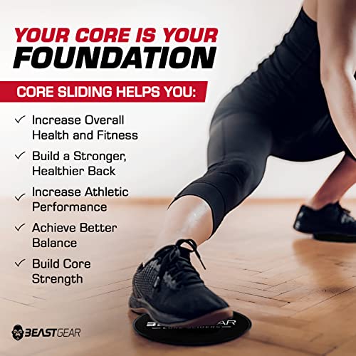 Beast Gear Core Sliders for Working Out Double Sided for Using on Hard and Soft Floors Gliding Discs for Abdominal Exercises Fitness Equipment for Man and Woman - Image 3