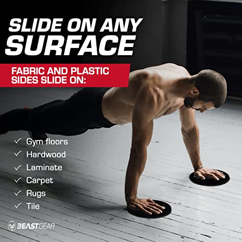 Beast Gear Core Sliders for Working Out Double Sided for Using on Hard and Soft Floors Gliding Discs for Abdominal Exercises Fitness Equipment for Man and Woman - Image 4