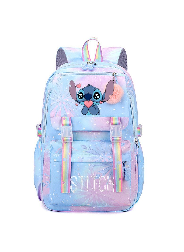 Stitch Student Backpack Large Capacity Backpack for Primary and Secondary School Students Cartoon Print Backpack 30*44*22CM - Image 1
