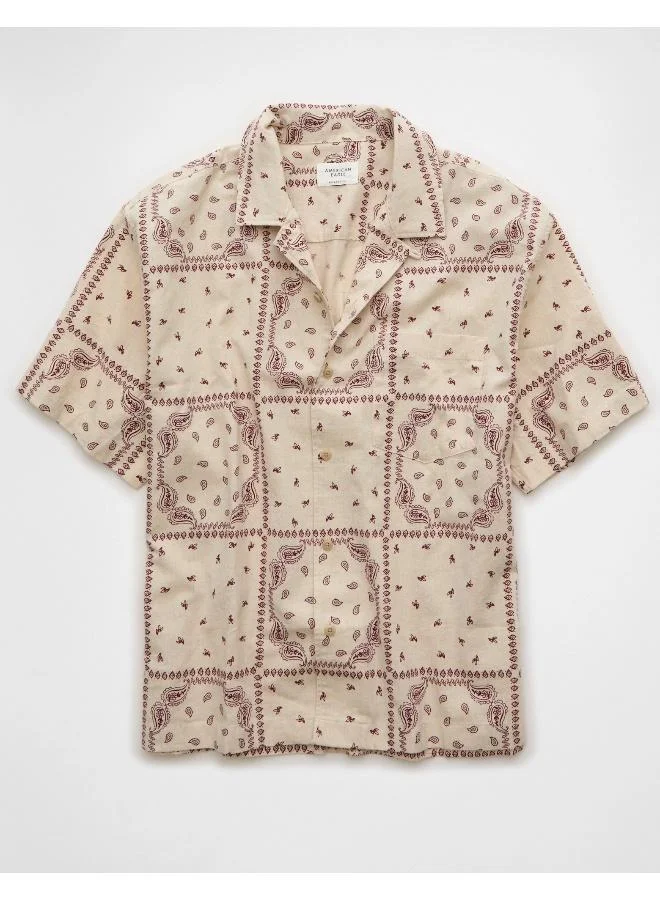 امريكان ايجل AE Floral Button-Up Poolside Shirt