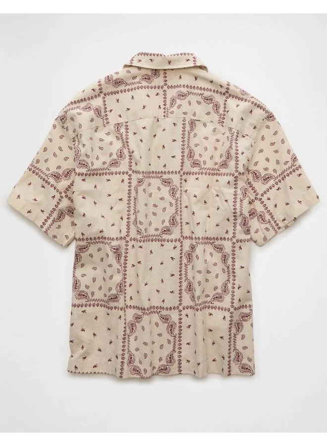 امريكان ايجل AE Floral Button-Up Poolside Shirt