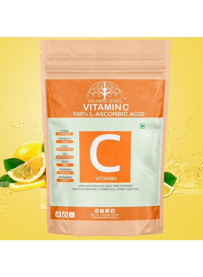 Hollywood Secrets 100% Pure Organic Vitamin C Powder L Ascorbic Acid Skin Whitening Food Grade (100 Gm) - Image 3