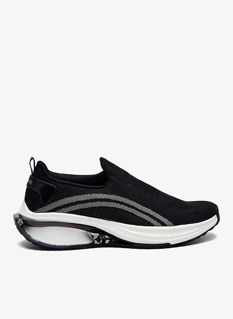 Campus Men Covert Classic Motion Massage Slip-On Walking Shoes-Black