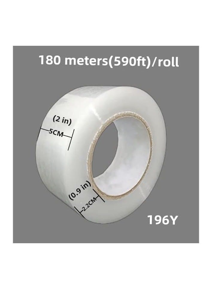 erorex 2pack 180meters/Roll 2" x 196 Yards，Heavy Duty Clear Packing Tape with Dispenser, Designed for Packing, Shipping Mailing,Moving,Strong Sealing Adhesive,No Splitting or Tearing,Long Lasting  - Image 4