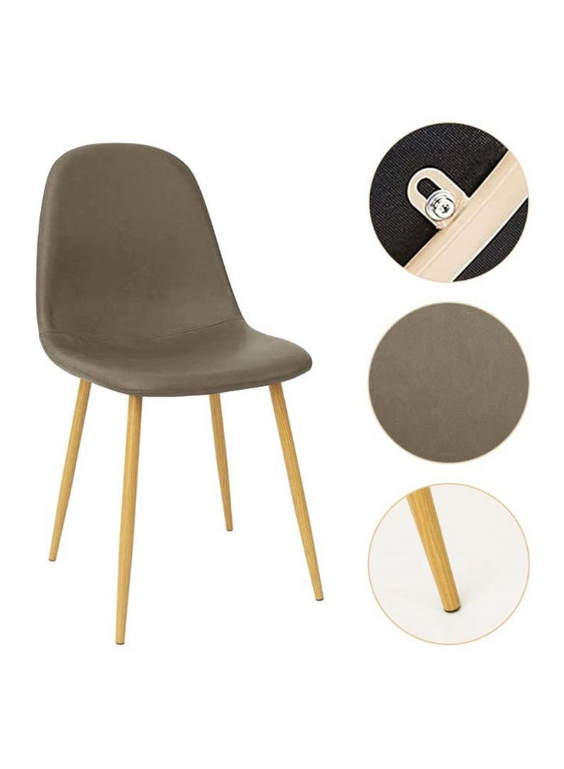 Mahmayi Mahmayi HYDC001 Washable Fabric Cushion Seat Back Dining Grey Chair  - Image 3
