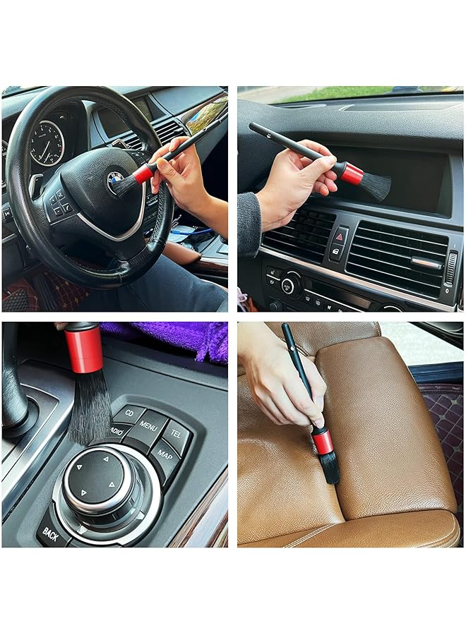 Excefore Auto Car Detailing Brush Set,10Pcs Car Interior Cleaning Kit Includes 5 Detail Brush,3 Wire Brush, 2 Air Vent Brush For Cleaning Car Interior Exterior, Dashboard Engines Leather Whee - Image 5