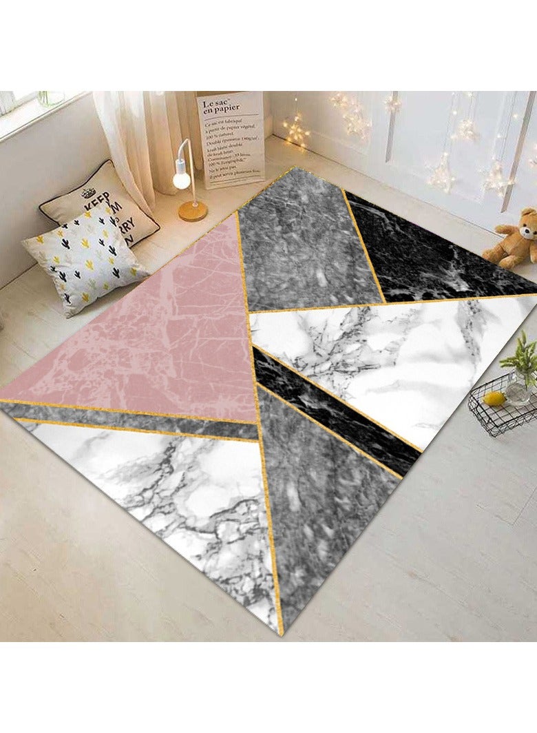 Loquat Squality Polyester Fiber Rectangular Geometric Abstract Carpet