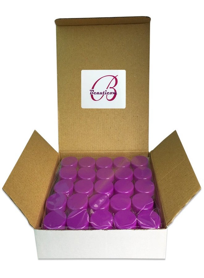 Beauticom (200 Pieces Jars + Lid) 3G/3ML Round Clear Jars with PURPLE Screw Cap Lids for Scrubs, Oils, Toner, Salves, Creams, Lotions, Makeup Samples, Lip Balms - BPA Free - Image 3