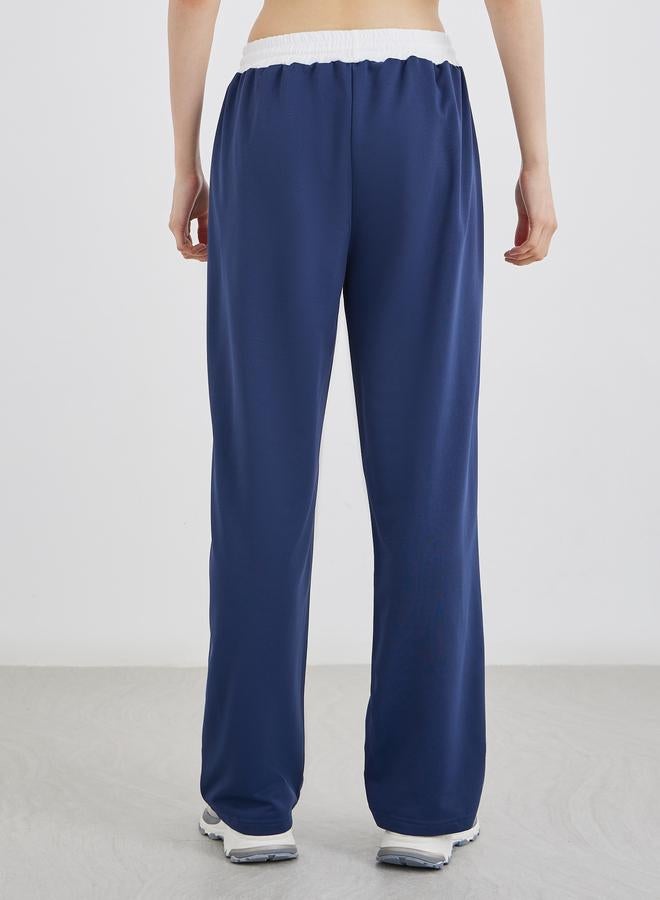 Take Two Dark Blue Printed Loose Fit Joggers - Image 4