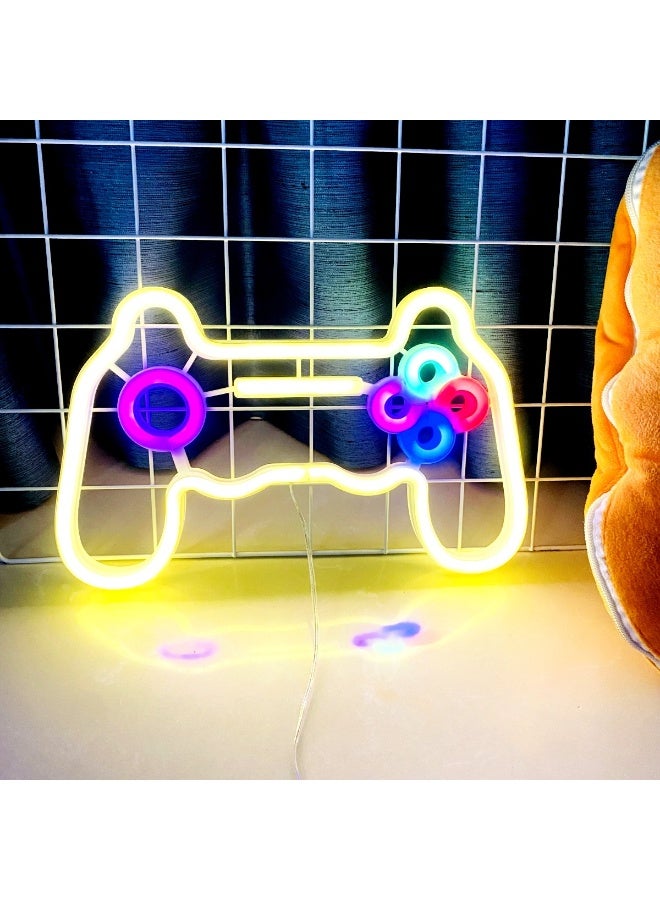 WACUAAO Game Controller LED Neon Sign - Gamepad Shaped Wall Neon Light for Gaming Room Decor & Setup, Dual Powered by USB or 3AA Battery, 11.6x7.2 Inches Neon Lamp Gift for Gamers - Image 3