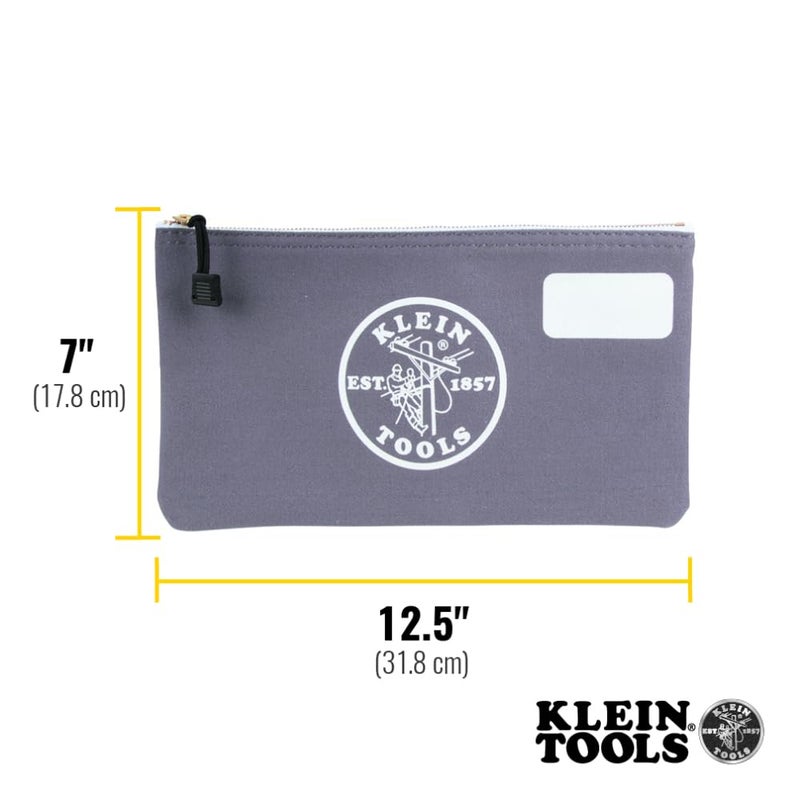 Klein Tools 55578 Zipper Bag with Divider, No. 10 Canvas, 7-Inch x 12-1/2-Inch Heavy Duty Tool Bag Organizer, Multipurpose for Tools to Crafts - Image 3