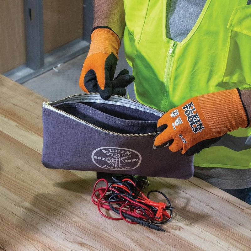 Klein Tools 55578 Zipper Bag with Divider, No. 10 Canvas, 7-Inch x 12-1/2-Inch Heavy Duty Tool Bag Organizer, Multipurpose for Tools to Crafts - Image 5