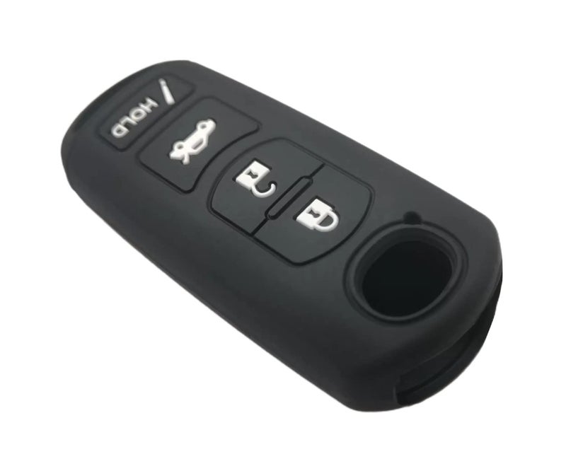 REPROTECTING Silicone Rubber Key Fob Cover Compatible with 2009-2019 Mazda 3 6 CX-5 CX-7 CX-9 MX-5 Miata Toyota Yaris iA Scion iA (Black Grey) - Image 4