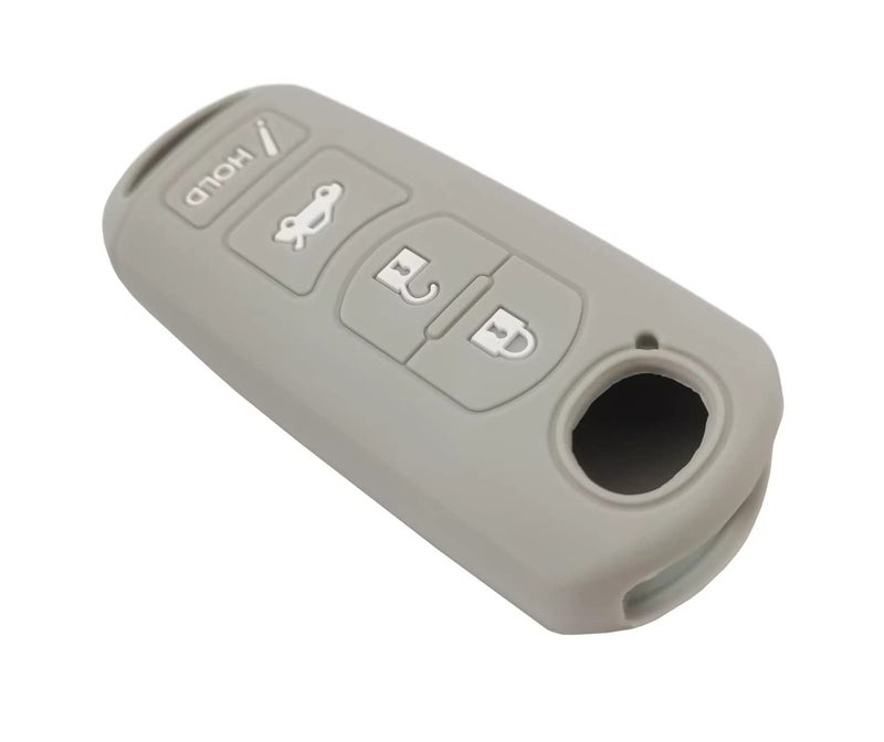 REPROTECTING Silicone Rubber Key Fob Cover Compatible with 2009-2019 Mazda 3 6 CX-5 CX-7 CX-9 MX-5 Miata Toyota Yaris iA Scion iA (Black Grey) - Image 5