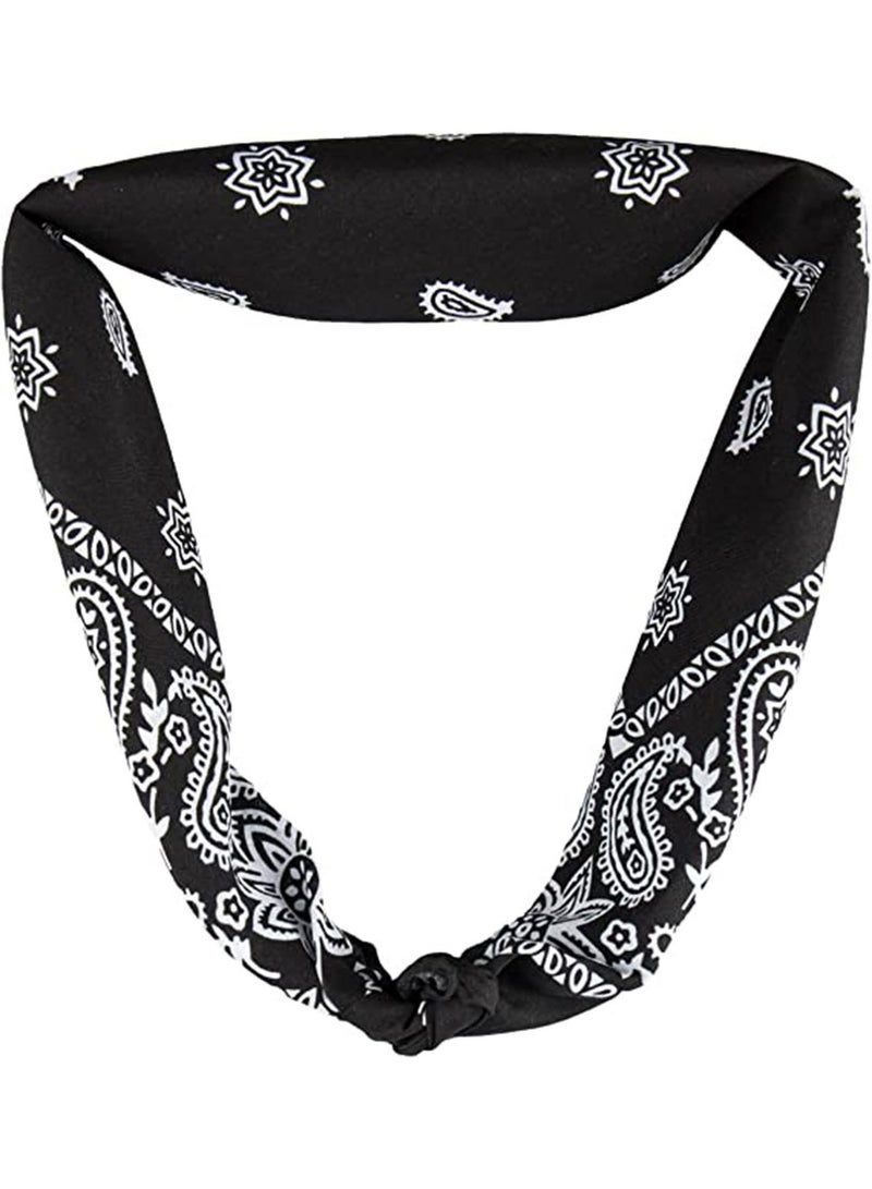 Generic 3 PCS Paisley Print Bandanas Multi-Purpose Assorted Cowboy Bandanas Unisex Head Wrap Scarf Wristband for Adults and Kids 22x22 inch Black  - Image 4