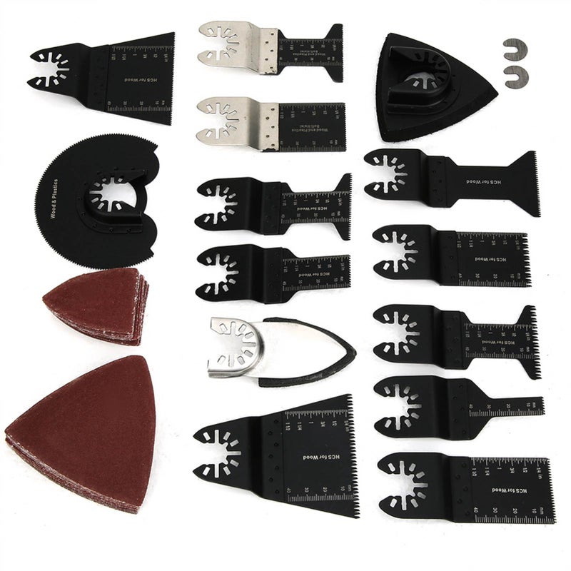 56PCs Set High Carbon Steel Saw Blades Woodworking Parts Wavy Sawtooth Black Multi‑Function - Image 3
