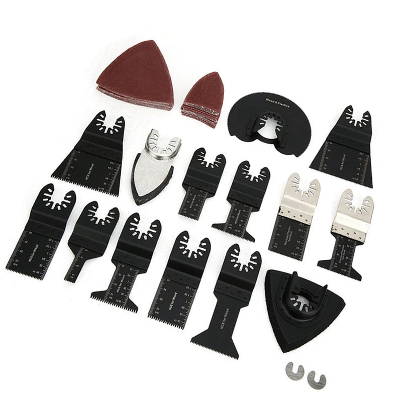 56PCs Set High Carbon Steel Saw Blades Woodworking Parts Wavy Sawtooth Black Multi‑Function - Image 1