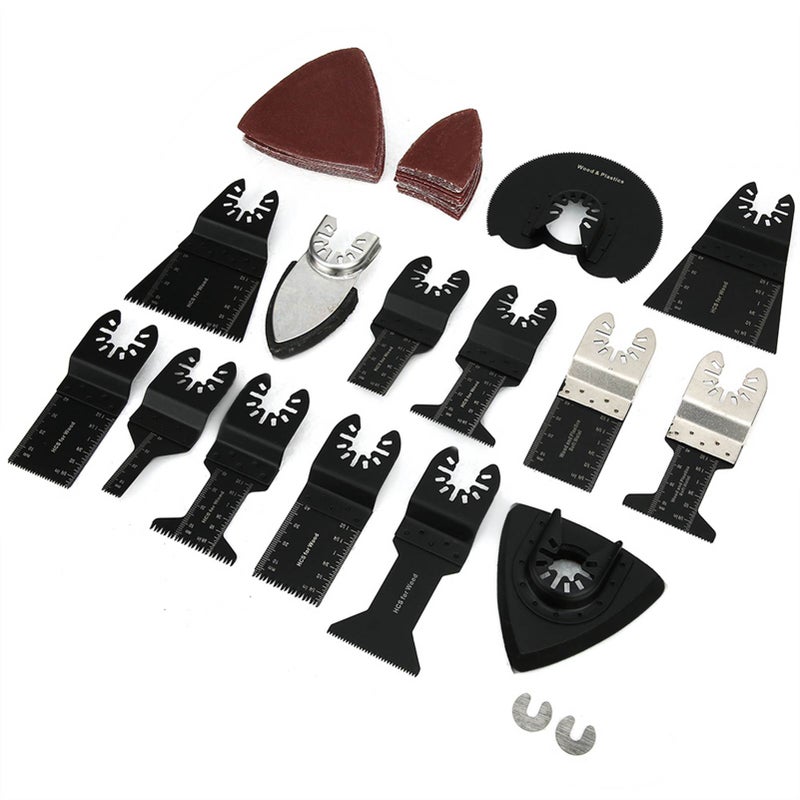 56PCs Set High Carbon Steel Saw Blades Woodworking Parts Wavy Sawtooth Black Multi‑Function - Image 5