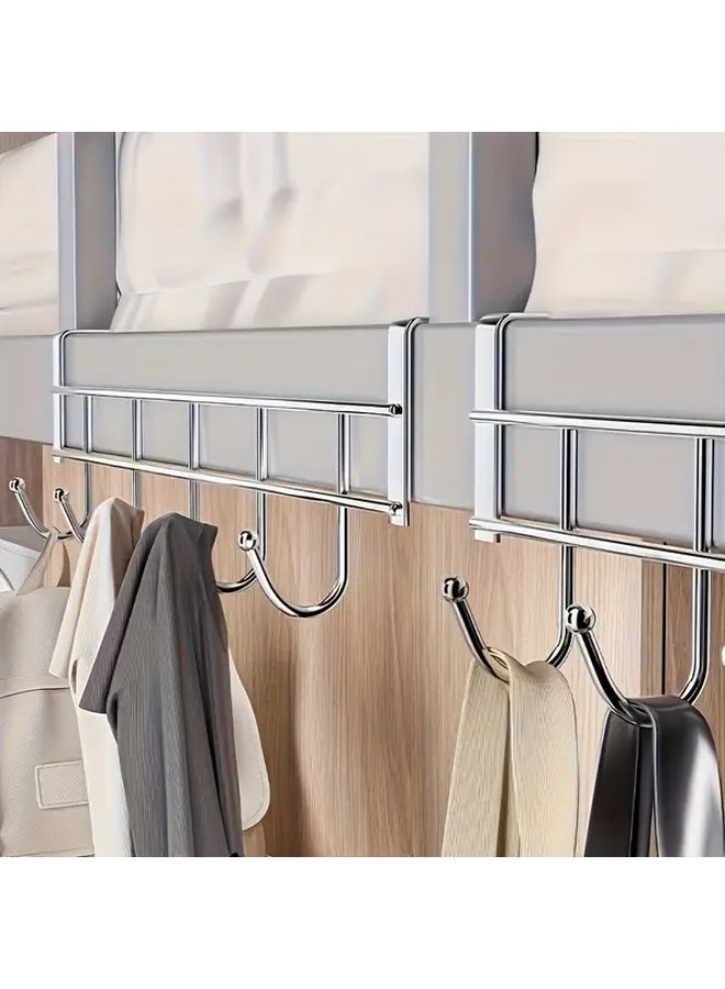 5 Hooks Wall Mounted Metal Door Hanger For Coats Towels Bedroom Bathroom Wardrobe - Image 5