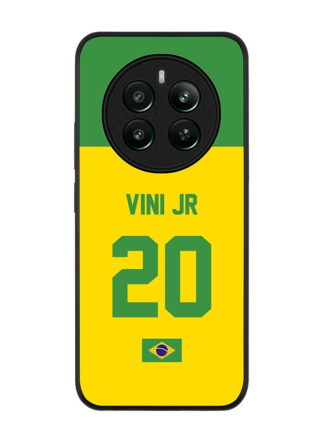 Stylizedd Rugged Black edge case for Realme 12 Plus 5G / Realme 12 4G, Slim fit Case Flexible TPU Gel Thin Cover - Football Team - Brazil, Player Name - Vini Jr - Image 1
