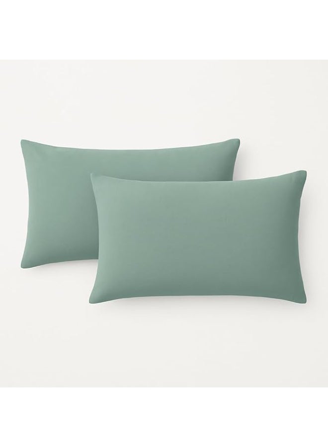 Seasons QBED Luxury Solid Color Pillowcase 2 Pack CM 50 * 70 Soft Hypoallergenic Good Night Sleep (Mint Green, 50 * 70 CM) - Image 1