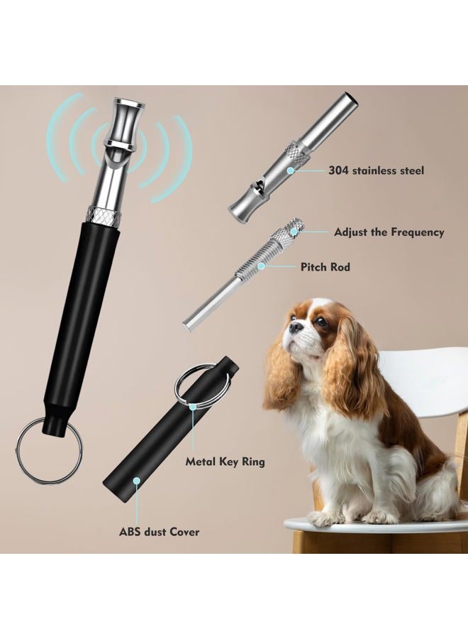 CdbC Dog Whistle - 2Pack Dog Whistle to Stop Barking Neighbor's Dog, Adjustable Ultrasonic Silent Dog Whistle,Helpful for Training Recall (Black with Lanyard) - Image 2