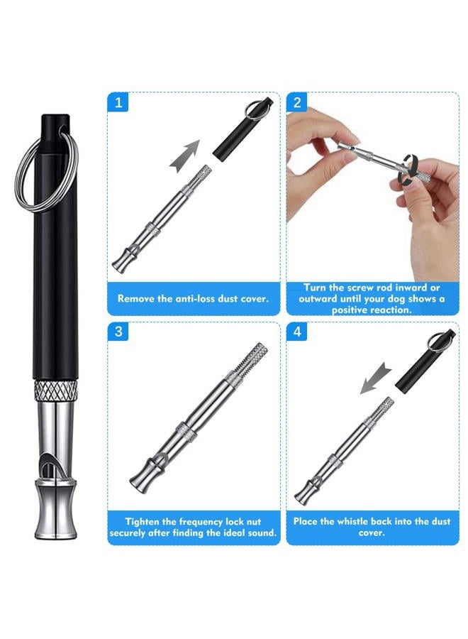 CdbC Dog Whistle - 2Pack Dog Whistle to Stop Barking Neighbor's Dog, Adjustable Ultrasonic Silent Dog Whistle,Helpful for Training Recall (Black with Lanyard) - Image 3