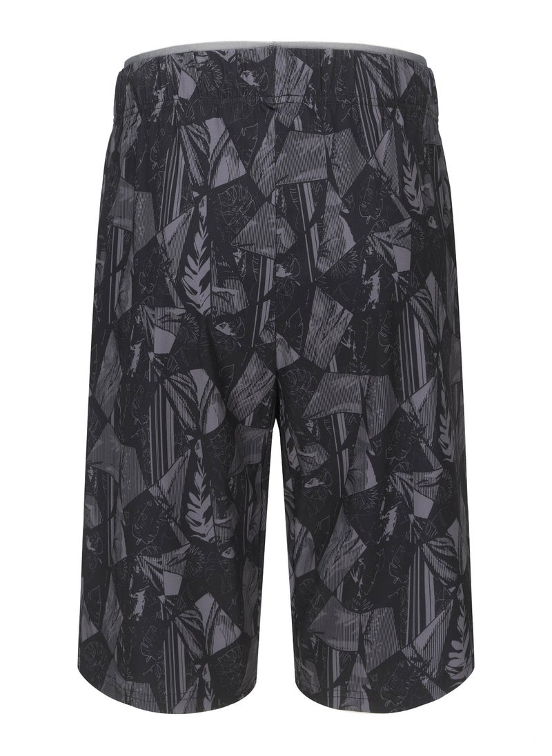 NABAIJI NABAIJI by DECATHLON, Men's Long Swim Shorts 100 Geo Quick-Dry & Comfortable Black  - Image 4