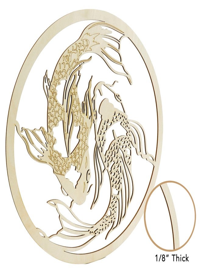 Fourth Level Manufacturing Fourth Level MFG 12" Yin Yang Koi Fish, Asian Wood Wall Art, Zen Home Decoration for Yoga and Meditation, Good Chakra Energy Spiritual Altar Decor, Balance Symbol - Image 3