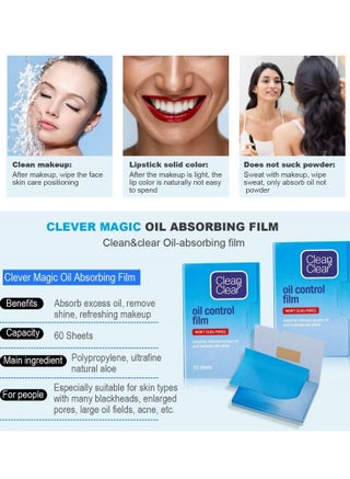 2 Packs (120 sheets) Oil Control Film for Oil-absorbing of Face Makeup Friendly High-performance Handy Face Blotting Paper for Oily Skin - view 2