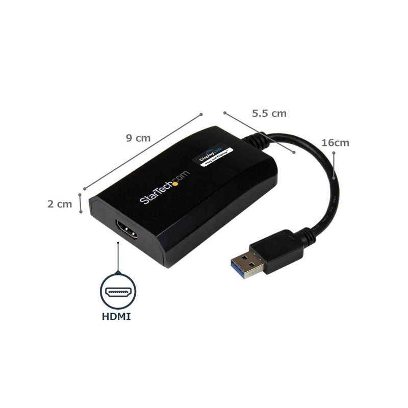 Startech.com StarTech.com USB 3.0 to HDMI Adapter - DisplayLink Certified - 1080p (1920x1200) - USB Type-A to HDMI Display Adapter Converter for Monitor - External Video & Graphics Card - Windows/Mac (USB32HDPRO)  - Image 2