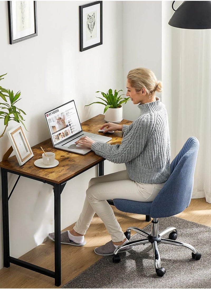 CityRiya-Long - Computer Desk 100cm Home Office Desk Modern Laptop PC Desk Study Table Student Writing Desks with Storage Bag Headphone Hook for Small Space Home Office - Image 1