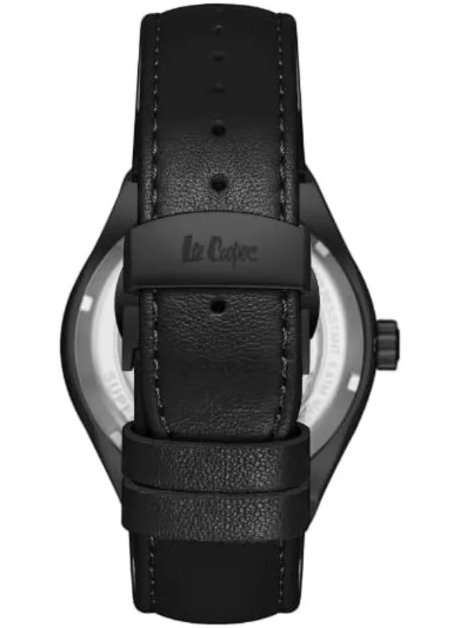 Lee Cooper LEE COOPER Men's G3271XZ Movement Watch, Automatic Display and Leather Strap - LC08122.051, Black