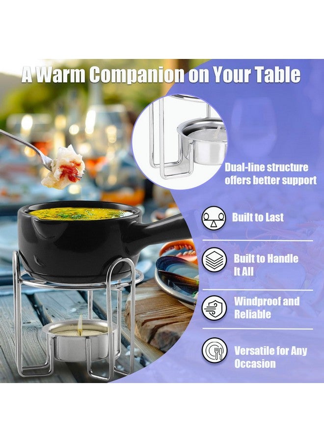 Artestia Butter Warmer for Seafood Set of 4, Ceramic Lobster Butter Warmers with 4 Pieces Tealight Candles for Melting Butter, Chocolate, with Handle, Dishwasher Safe, Black - Image 4