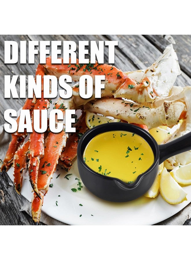 Artestia Butter Warmer for Seafood Set of 4, Ceramic Lobster Butter Warmers with 4 Pieces Tealight Candles for Melting Butter, Chocolate, with Handle, Dishwasher Safe, Black - Image 2