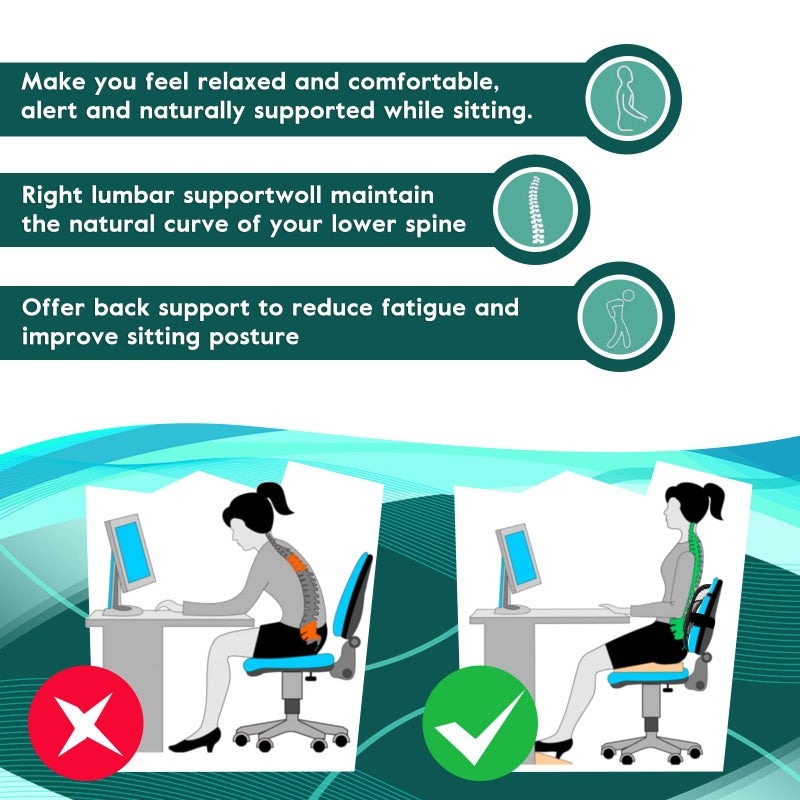 Samyoung Mesh Back Lumbar Support, Back Support Seat Cushion with Breathable Mesh for Office Chairs Car 12â€ x 16â€ - Image 5