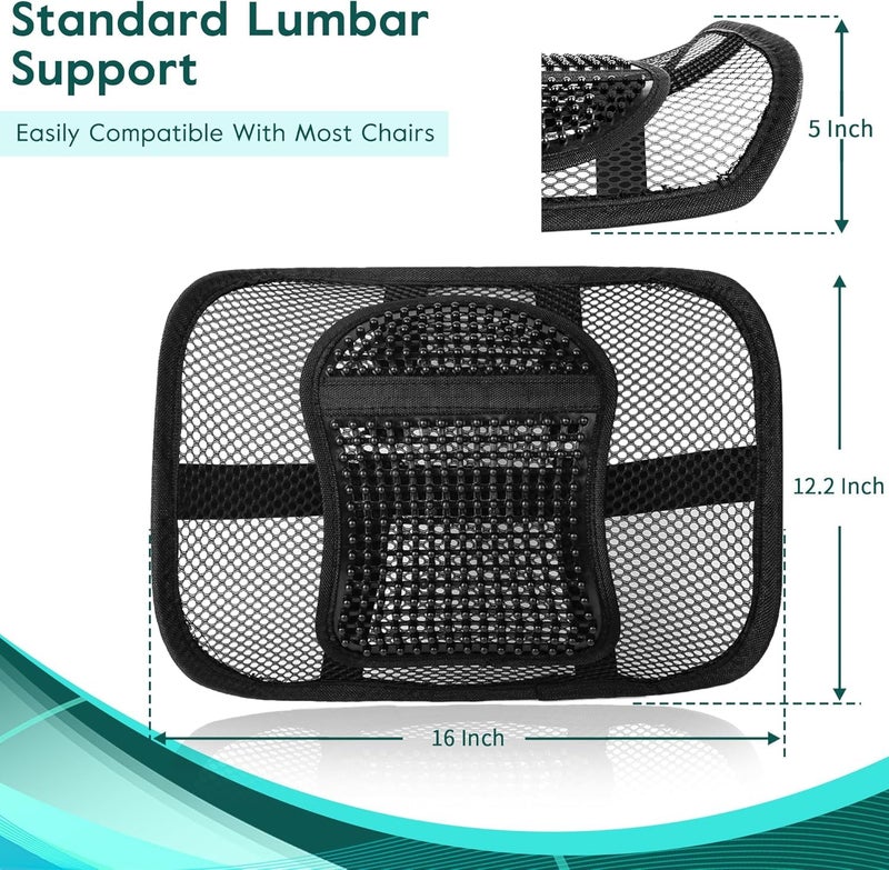 Samyoung Mesh Back Lumbar Support, Back Support Seat Cushion with Breathable Mesh for Office Chairs Car 12â€ x 16â€ - Image 4