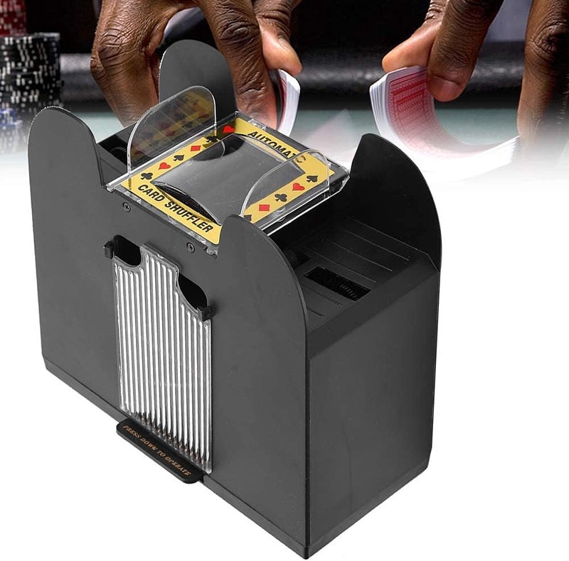 كلاراكو آلة خلط أوراق اللعب الأوتوماتيكية المكونة من 6 طوابق، آلة خلط أوراق اللعب الأوتوماتيكية التي تعمل بالبطارية لألعاب البوكر العائلية وألعاب الورق الأخرى، عملية ومريحة - Image 4