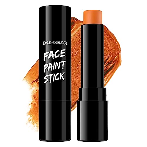 BADCOLOR Orange Face Body Paint Stick, Cream Blendable Eye Black Full Body Paint Makeup for Halloween SFX Makeup Cosplay Joker Zombie Vampire Costume Parties - Image 1