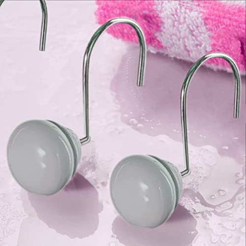 Creative Scents Grey Shower Curtain Hooks Decorative - Set of 12 Gray Shower Curtain Rings for Bathroom Shower Rod - Decorative Shower Hooks for Shower Curtain for Bathroom Decor - Image 5