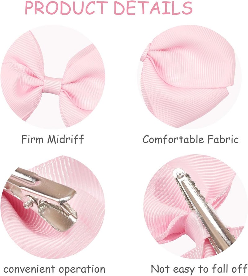 JOYOYO 4 inch Hair Bows for Girls in Pairs, 40 Colors Grosgrain Ribbon Bow with Alligator Hair Clips for Baby Girls Toddlers and schoolgirls. - Image 3