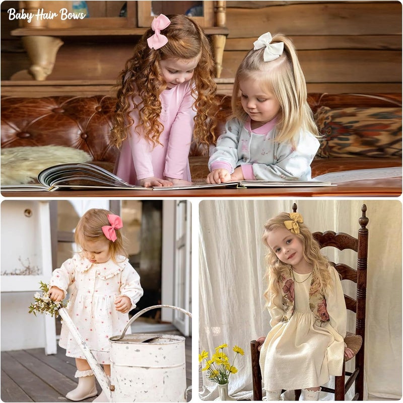 JOYOYO 4 inch Hair Bows for Girls in Pairs, 40 Colors Grosgrain Ribbon Bow with Alligator Hair Clips for Baby Girls Toddlers and schoolgirls. - Image 2