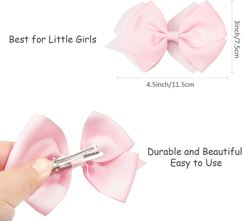 JOYOYO 4 inch Hair Bows for Girls in Pairs, 40 Colors Grosgrain Ribbon Bow with Alligator Hair Clips for Baby Girls Toddlers and schoolgirls. - Image 4