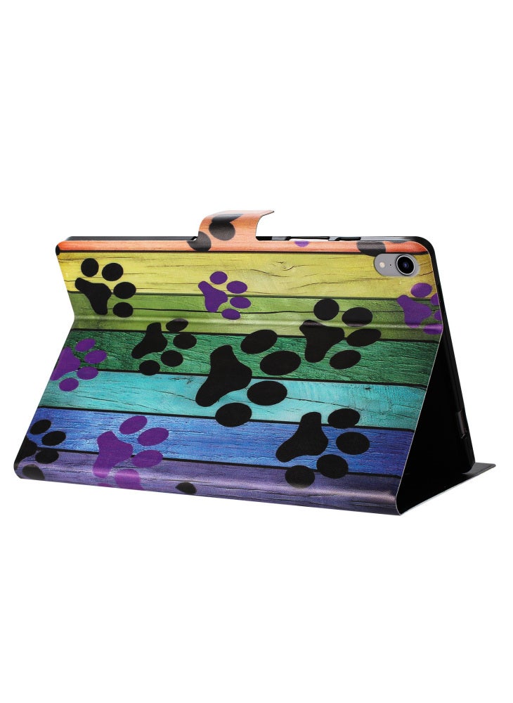 For iPad mini (2021) Case Pattern Printed Stand Litchi Texture Leather Tablet Cover with Card Slots - Cat Claw - Image 4