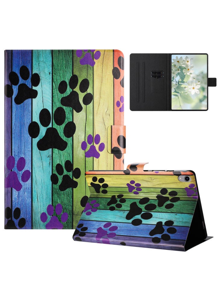 For iPad mini (2021) Case Pattern Printed Stand Litchi Texture Leather Tablet Cover with Card Slots - Cat Claw - Image 1