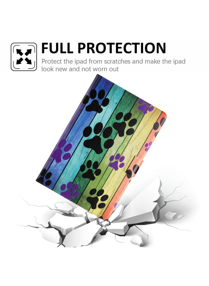 For iPad mini (2021) Case Pattern Printed Stand Litchi Texture Leather Tablet Cover with Card Slots - Cat Claw - Image 5