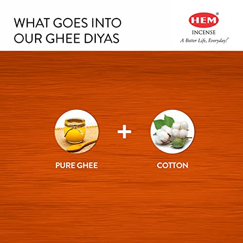 Hem Aradhna Pure Ghee Diya with Batti Pack of 100 Diyas | Pooja Room Items for Home | Wax Free | Ghee Wicks for Prayers, Rituals & Special Occasions | 30 mins Burning Time| Set of 2 - Image 3