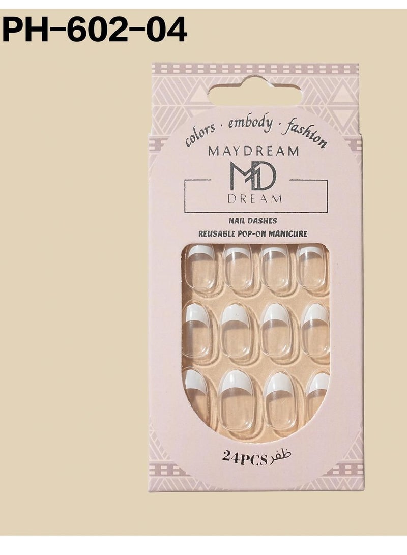 MD 24-Piece Matte Adhesive False Nails